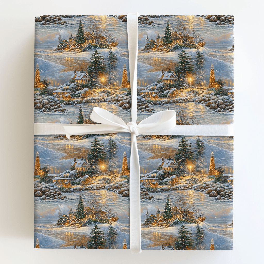 Snowy Seashell Bay - Wrapping Paper - Aspen & Arlo