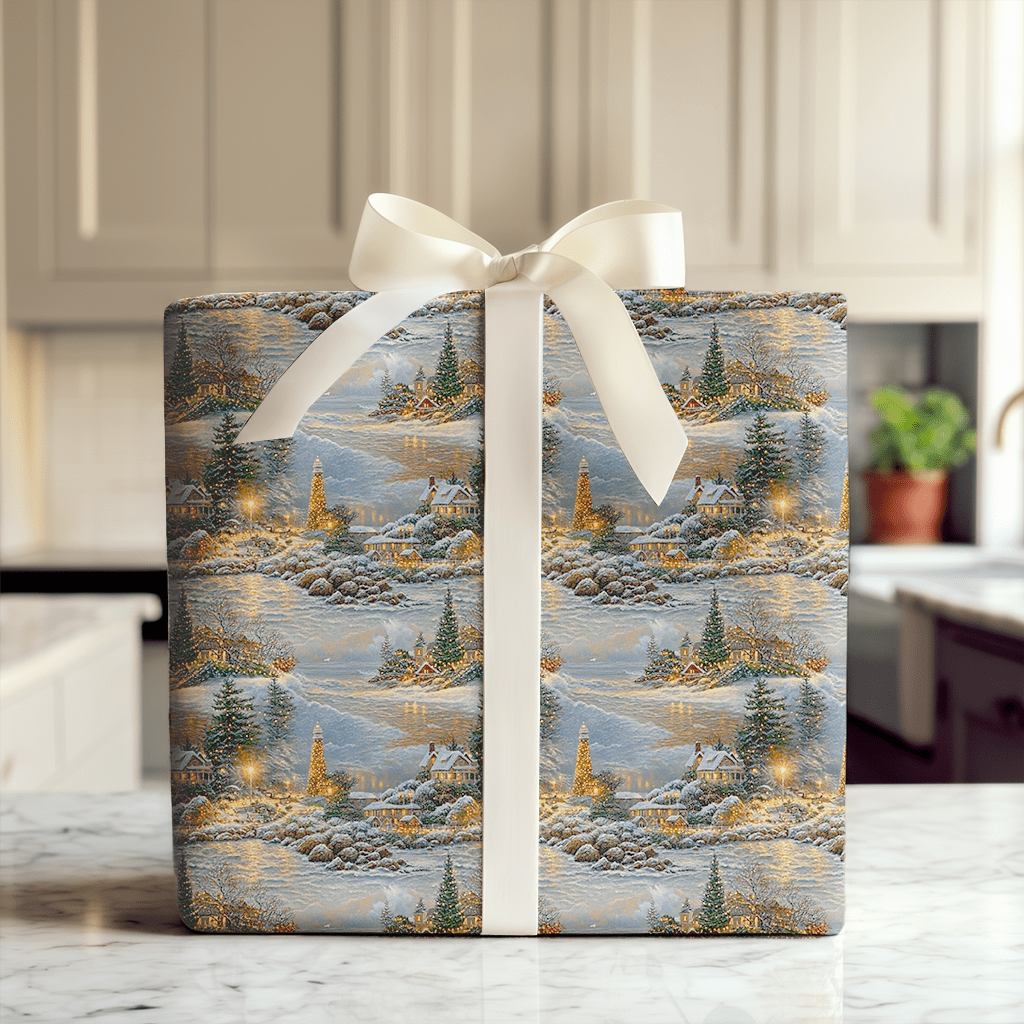 Snowy Seashell Bay - Wrapping Paper - Aspen & Arlo