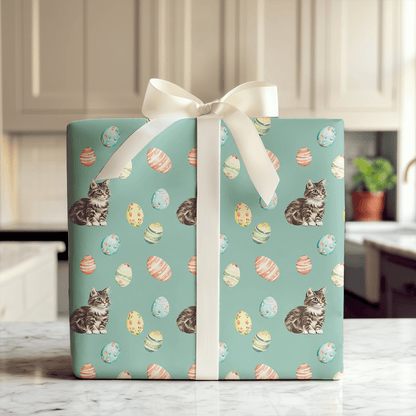Easter Eggs with the Domestic Shorthair - Wrapping Paper - Aspen & Arlo