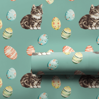 Easter Eggs with the Domestic Shorthair - Wrapping Paper - Aspen & Arlo