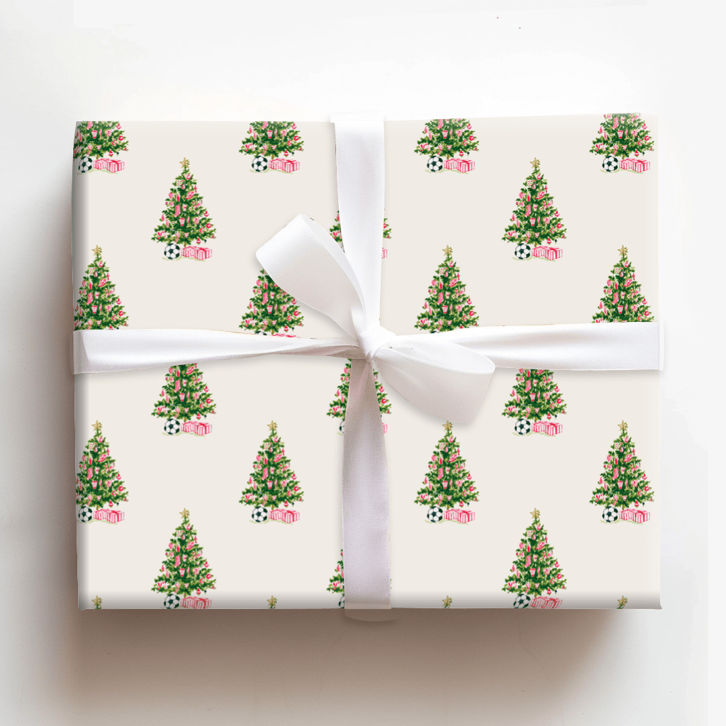 Soccer Underneath The Christmas Tree - Wrapping Paper - Aspen & Arlo