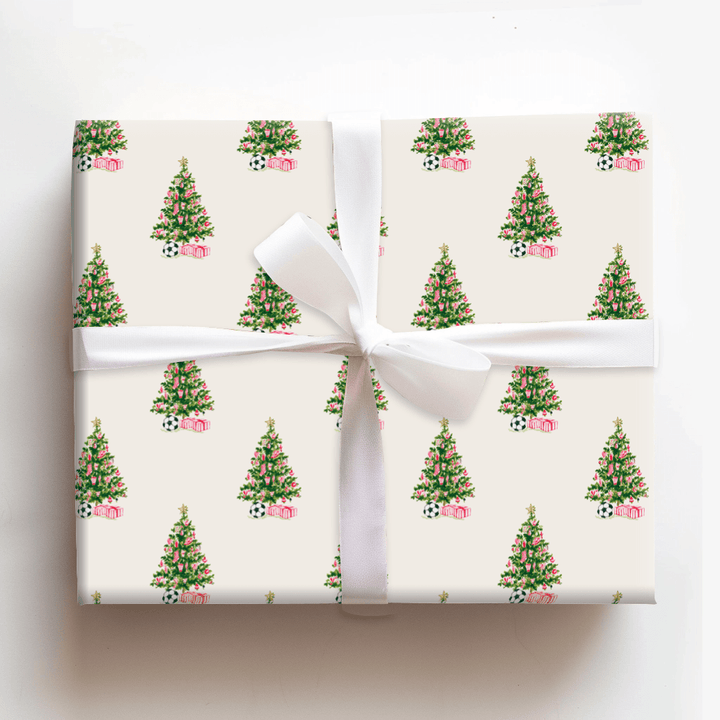 Soccer Underneath The Christmas Tree - Wrapping Paper - Aspen & Arlo