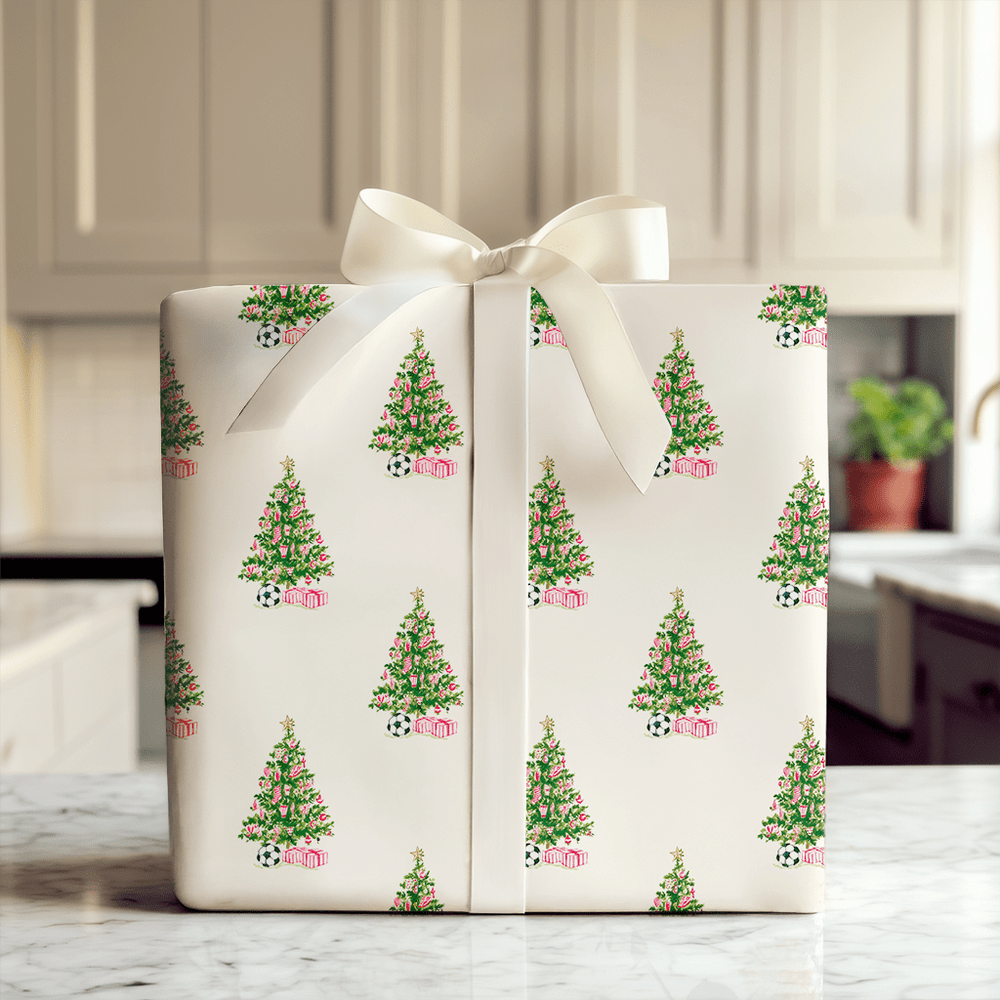 Soccer Underneath The Christmas Tree - Wrapping Paper - Aspen & Arlo