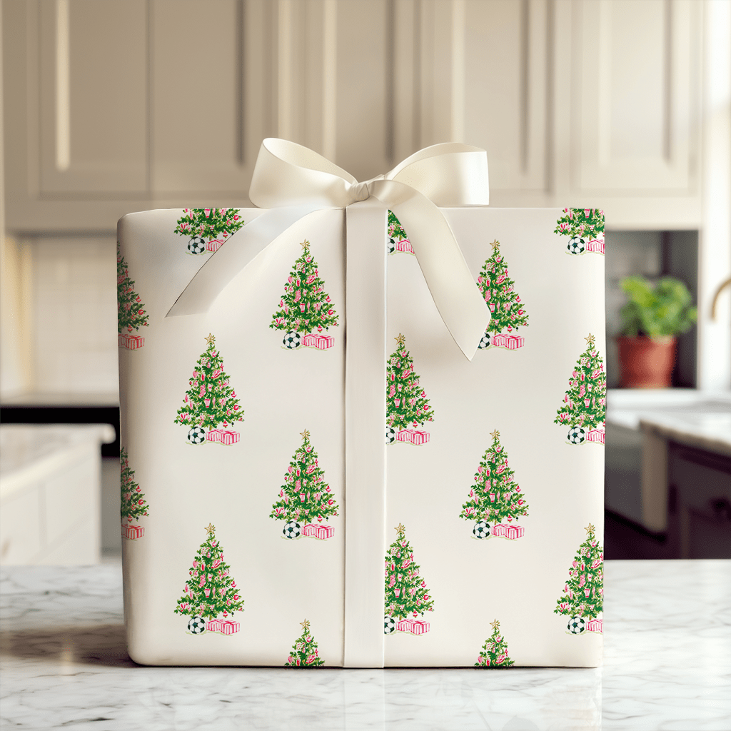 Soccer Underneath The Christmas Tree - Wrapping Paper - Aspen & Arlo