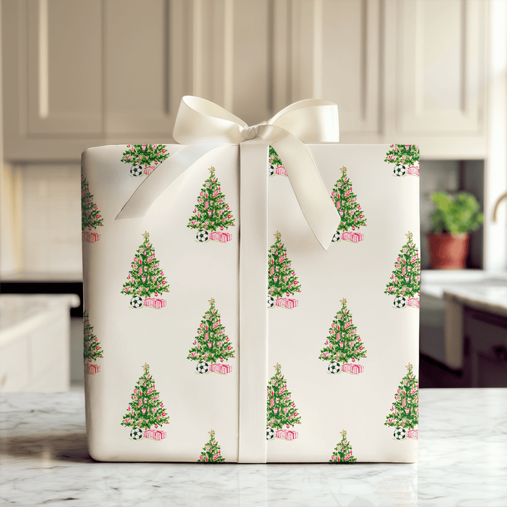 Soccer Underneath The Christmas Tree - Wrapping Paper - Aspen & Arlo