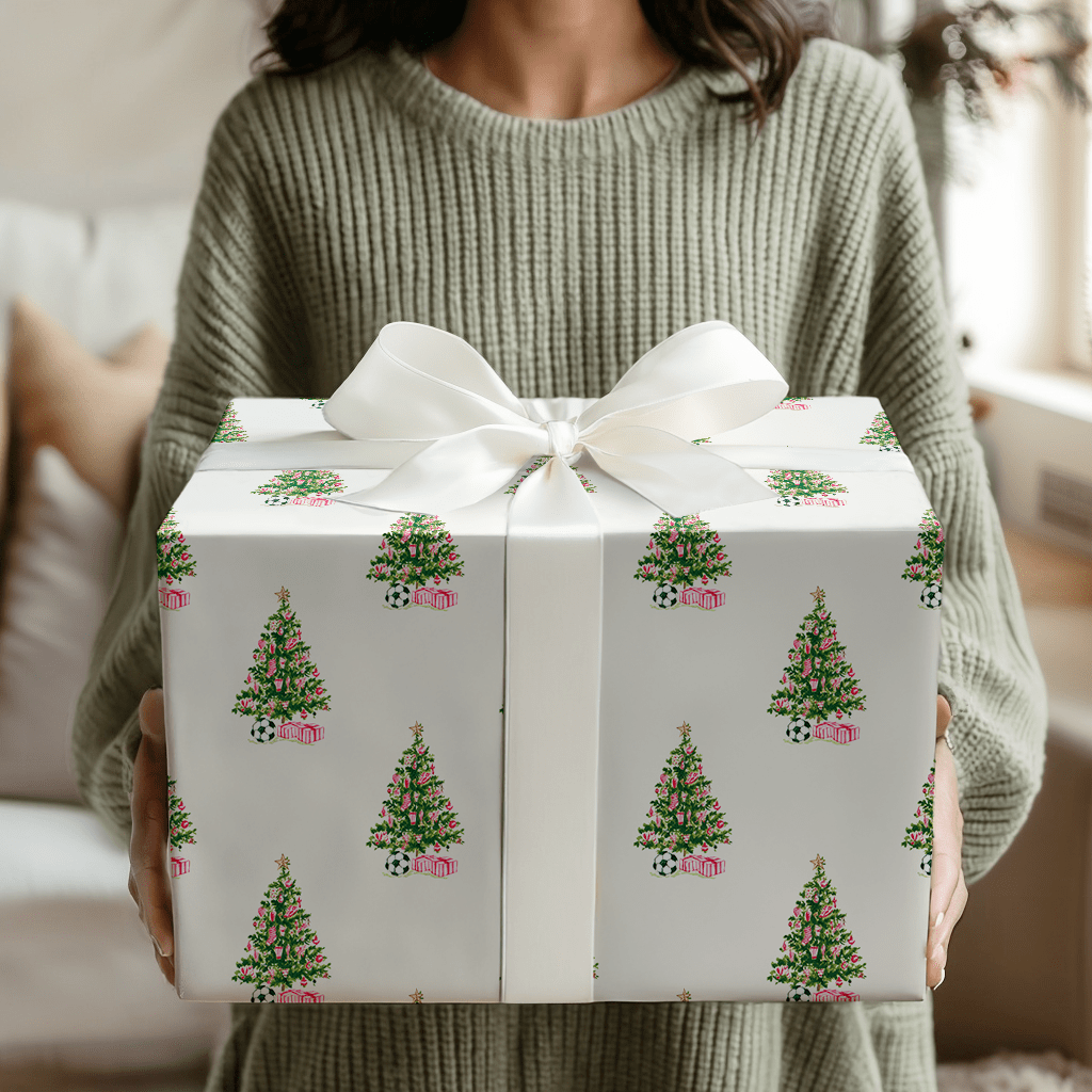 Soccer Underneath The Christmas Tree - Wrapping Paper - Aspen & Arlo