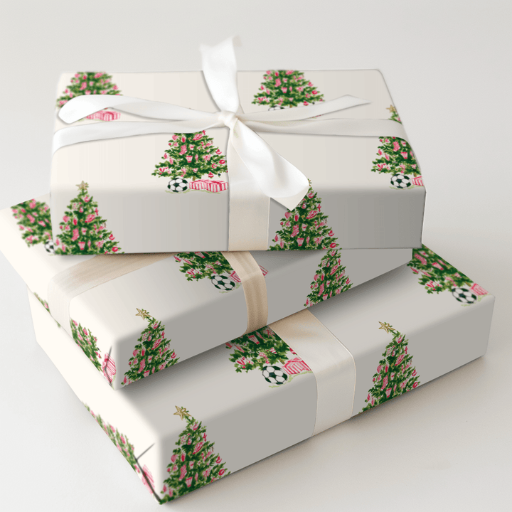 Soccer Underneath The Christmas Tree - Wrapping Paper - Aspen & Arlo
