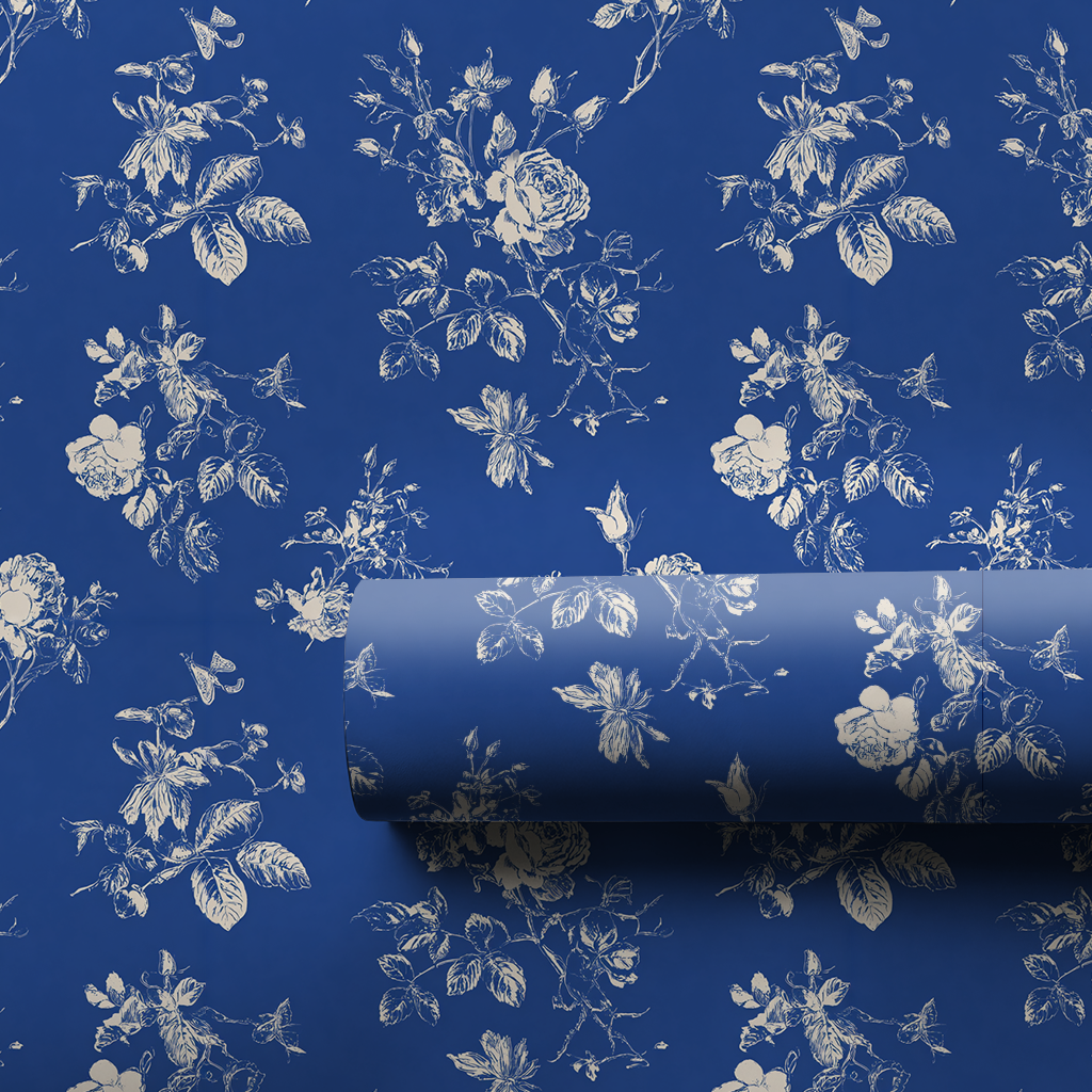 Blue Rose Toile