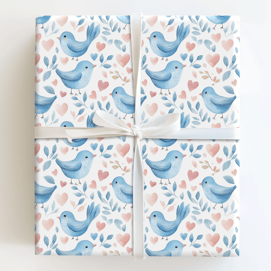 Lovebird Blues - Wrapping Paper - Aspen & Arlo