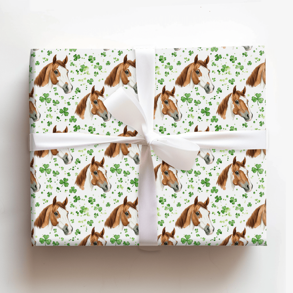 Shamrocks with the American Paint Horse - Wrapping Paper - Aspen & Arlo