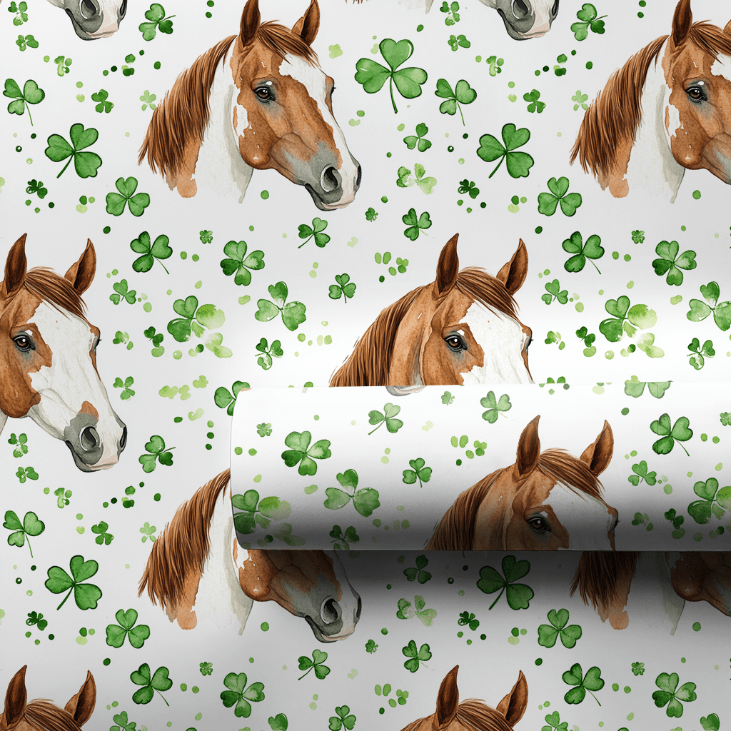 Shamrocks with the American Paint Horse - Wrapping Paper - Aspen & Arlo
