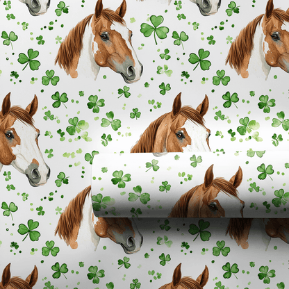 Shamrocks with the American Paint Horse - Wrapping Paper - Aspen & Arlo