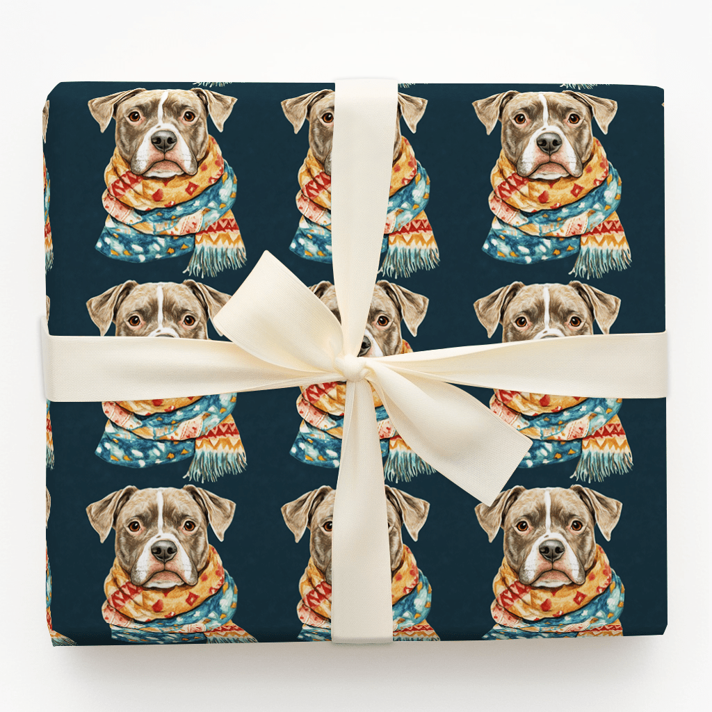 Bundle Up with the Pitbull - Wrapping Paper - Aspen & Arlo
