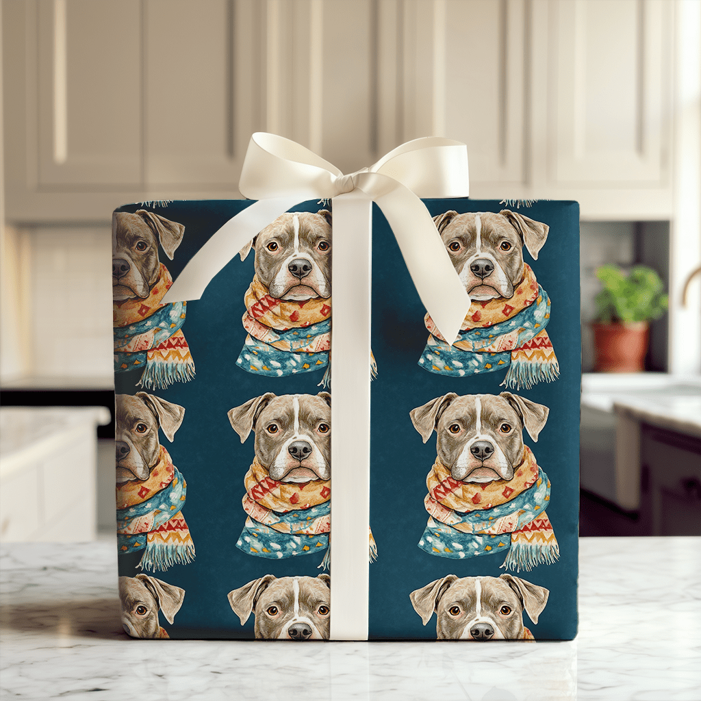 Bundle Up with the Pitbull - Wrapping Paper - Aspen & Arlo