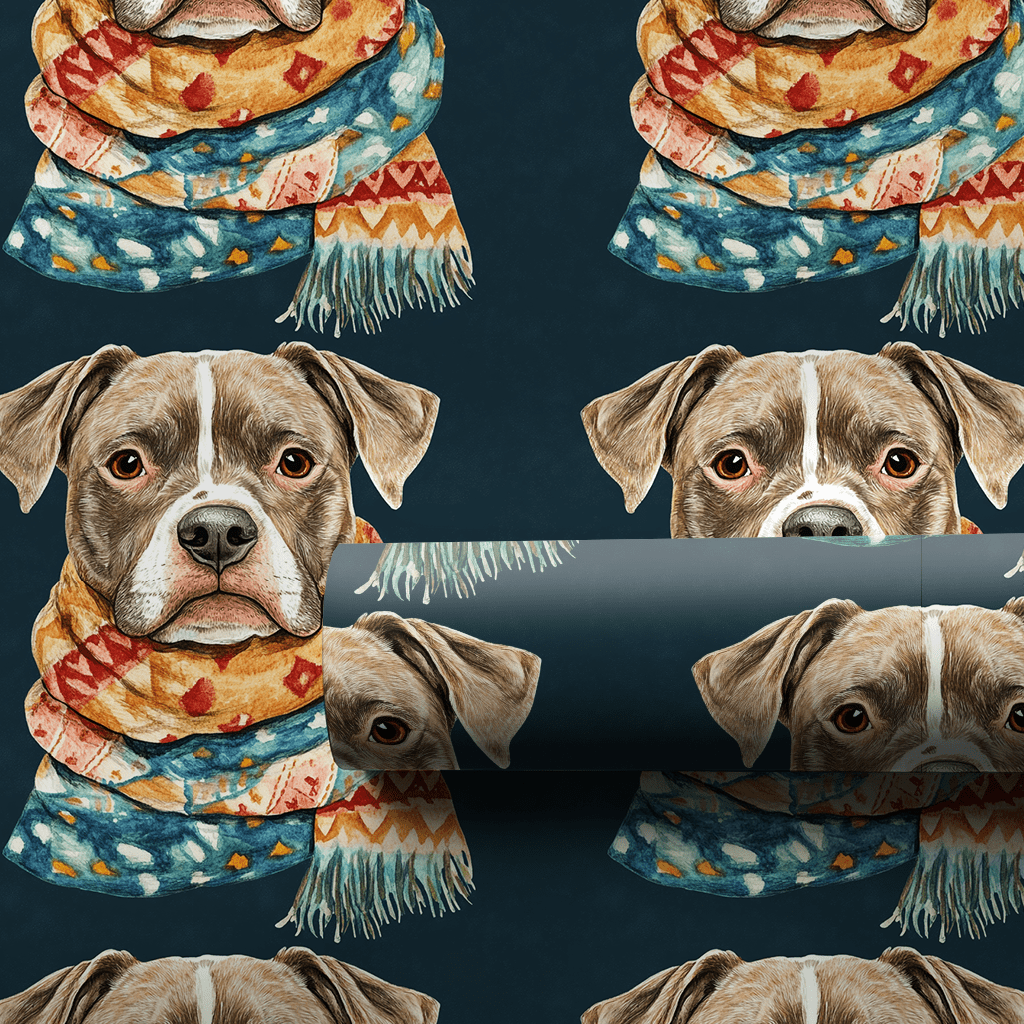 Bundle Up with the Pitbull - Wrapping Paper - Aspen & Arlo