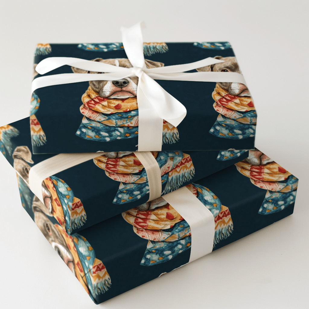 Bundle Up with the Pitbull - Wrapping Paper - Aspen & Arlo