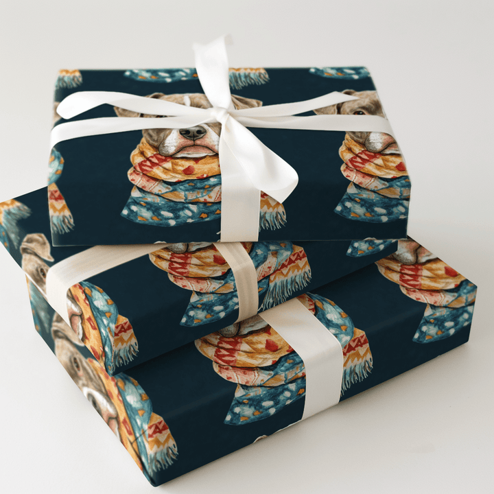 Bundle Up with the Pitbull - Wrapping Paper - Aspen & Arlo