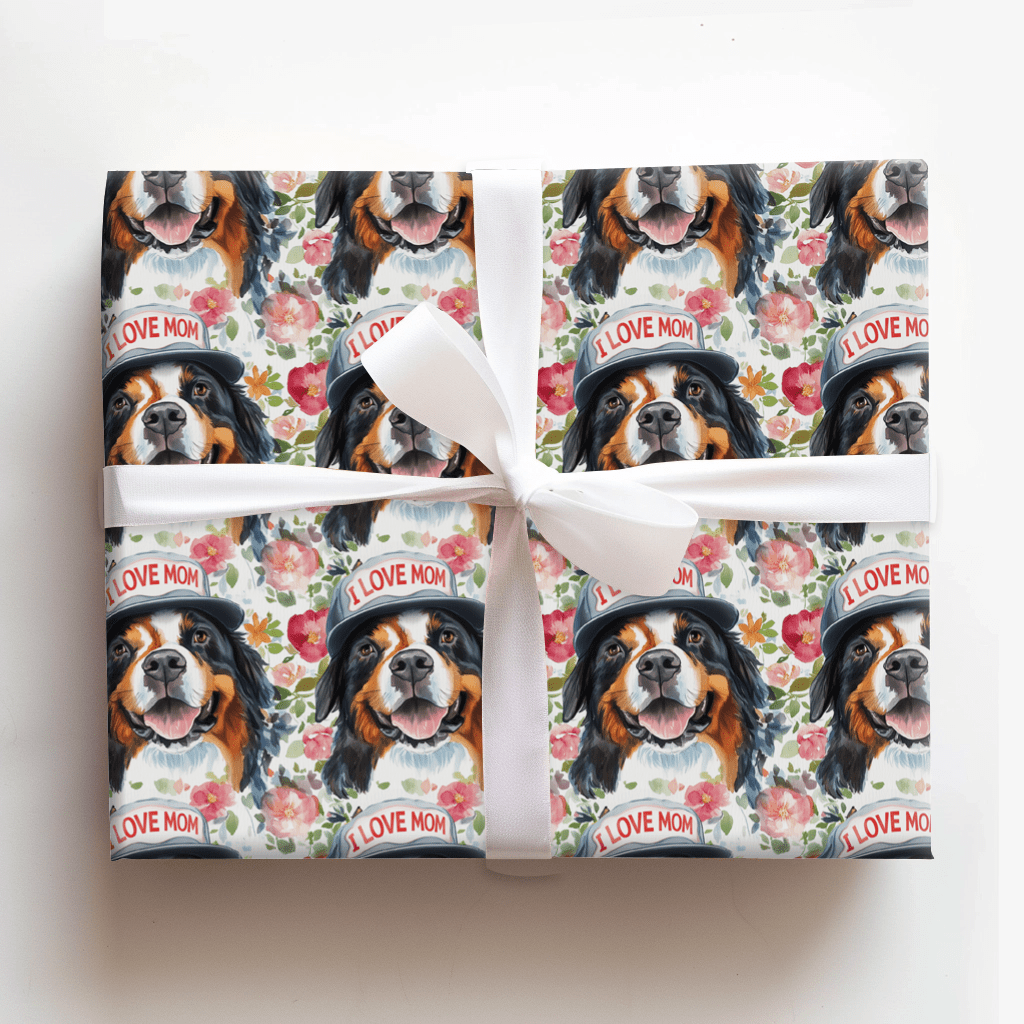 Mom's Favorite Bernese Mountain Dog - Wrapping Paper - Aspen & Arlo