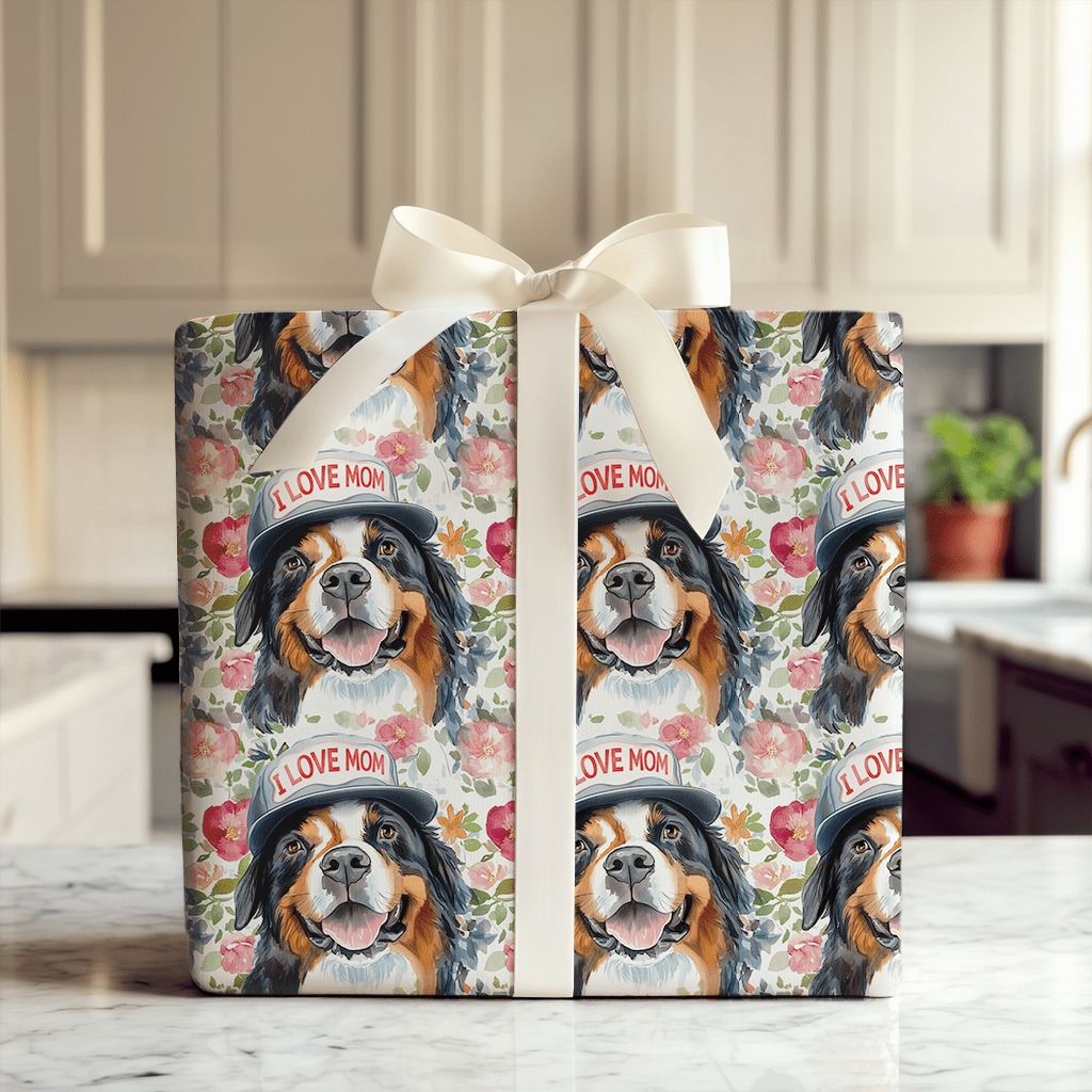 Mom's Favorite Bernese Mountain Dog - Wrapping Paper - Aspen & Arlo