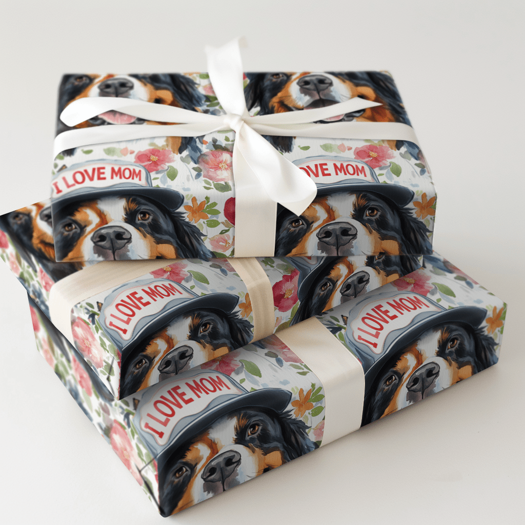 Mom's Favorite Bernese Mountain Dog - Wrapping Paper - Aspen & Arlo