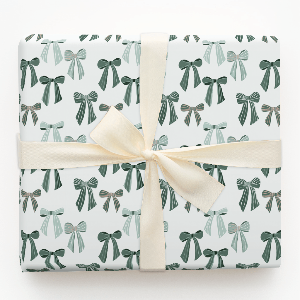 Bows of Holly Green - Wrapping Paper - Aspen & Arlo