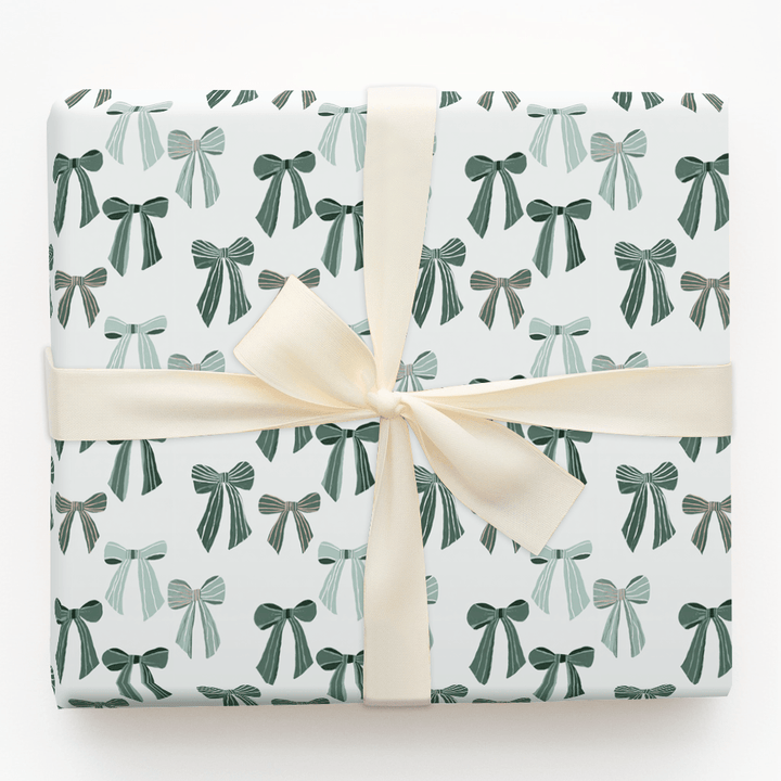 Bows of Holly Green - Wrapping Paper - Aspen & Arlo