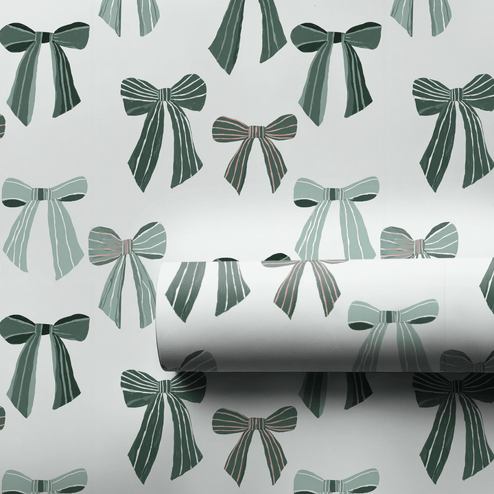 Bows of Holly Green - Wrapping Paper - Aspen & Arlo