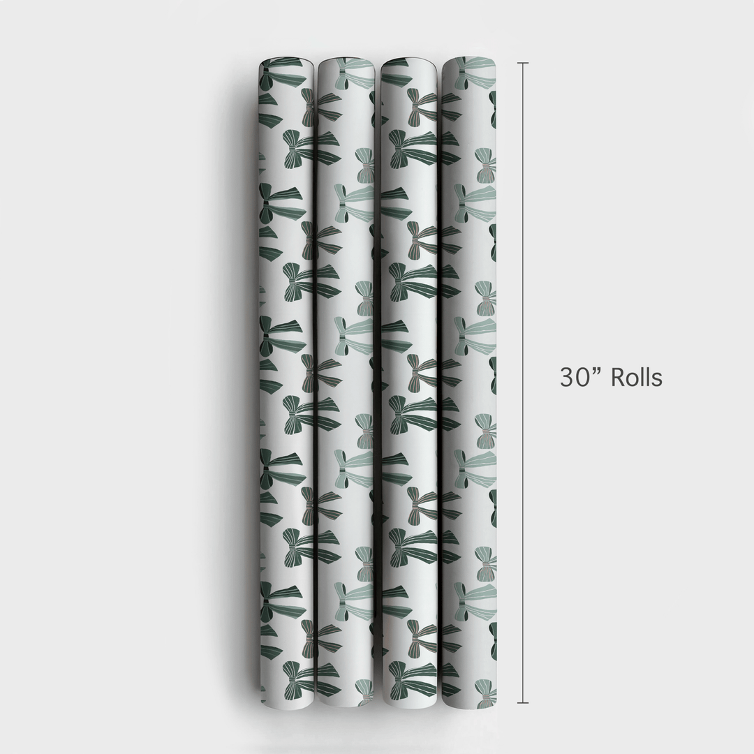 Bows of Holly Green - Wrapping Paper - Aspen & Arlo