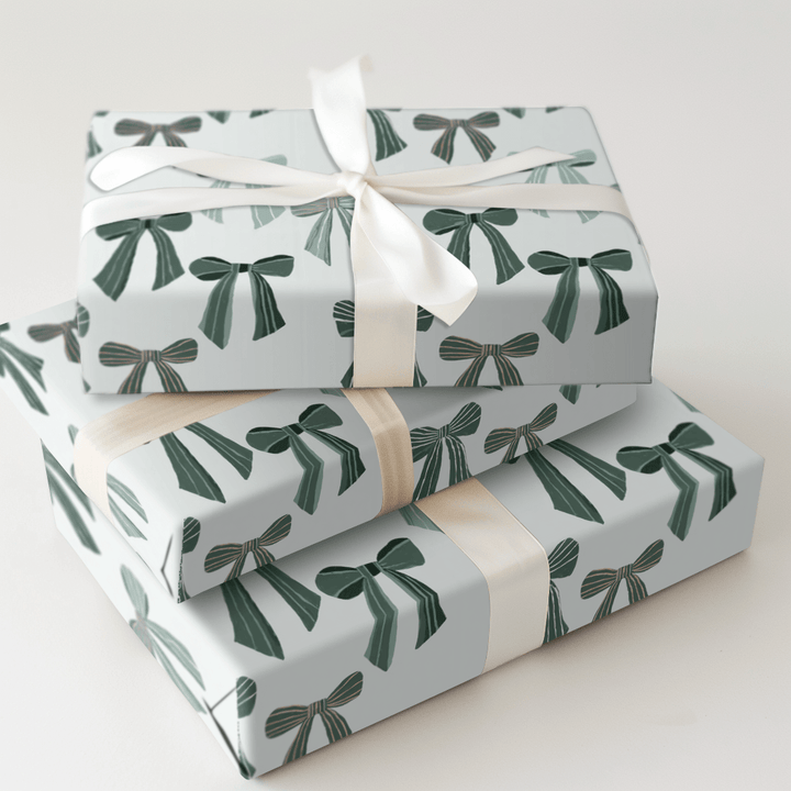 Bows of Holly Green - Wrapping Paper - Aspen & Arlo