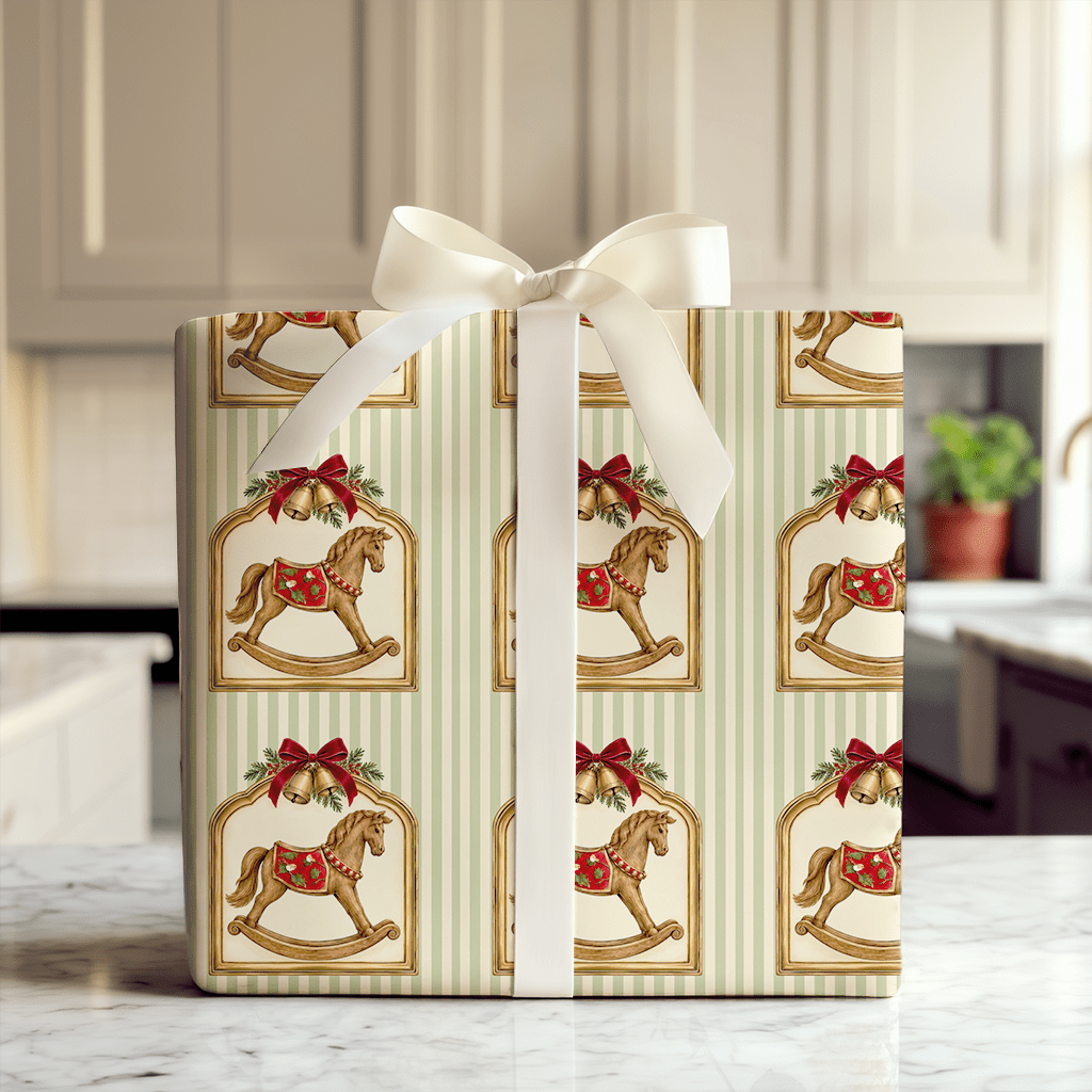 Heirloom Rocking Horse - Wrapping Paper - Aspen & Arlo