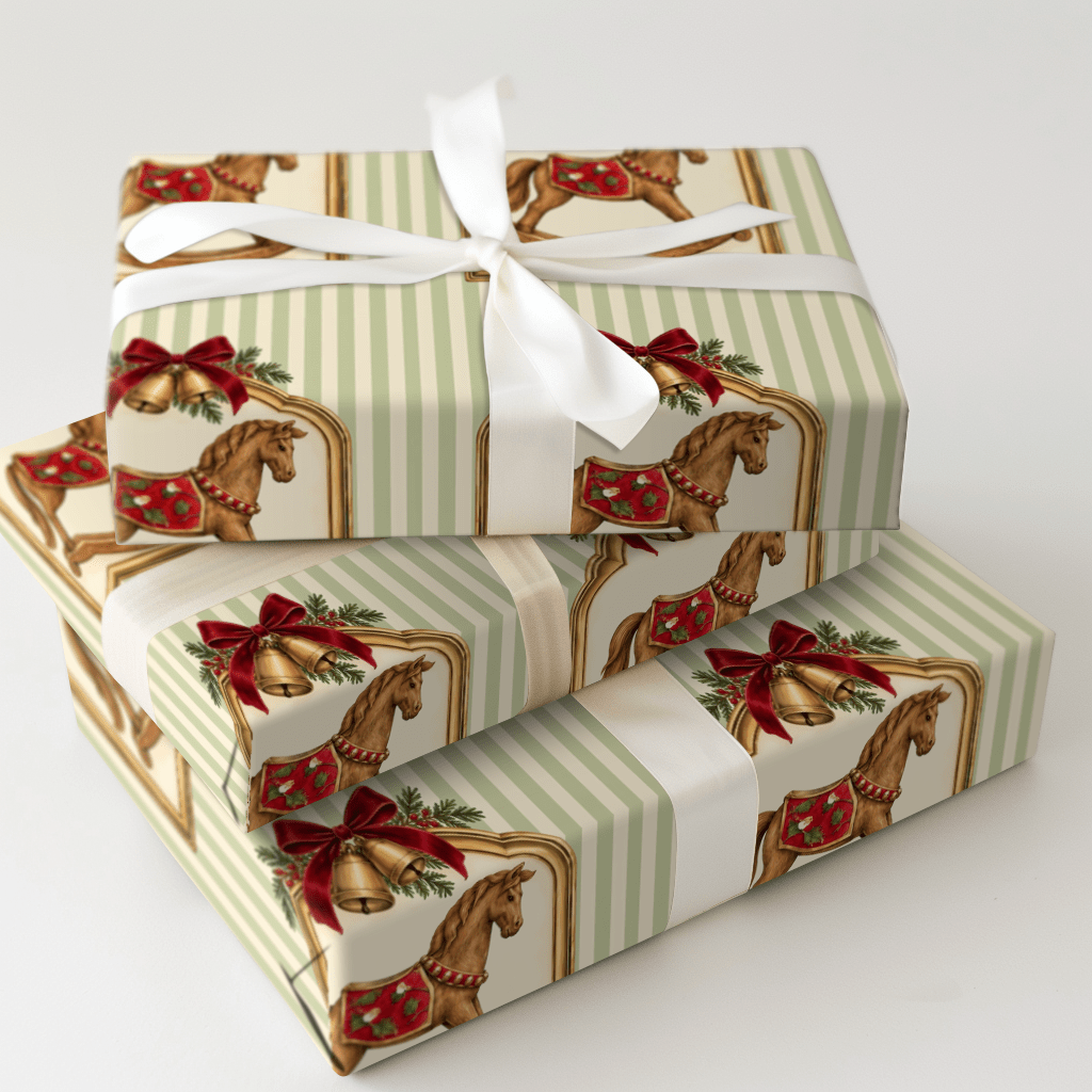 Heirloom Rocking Horse - Wrapping Paper - Aspen & Arlo