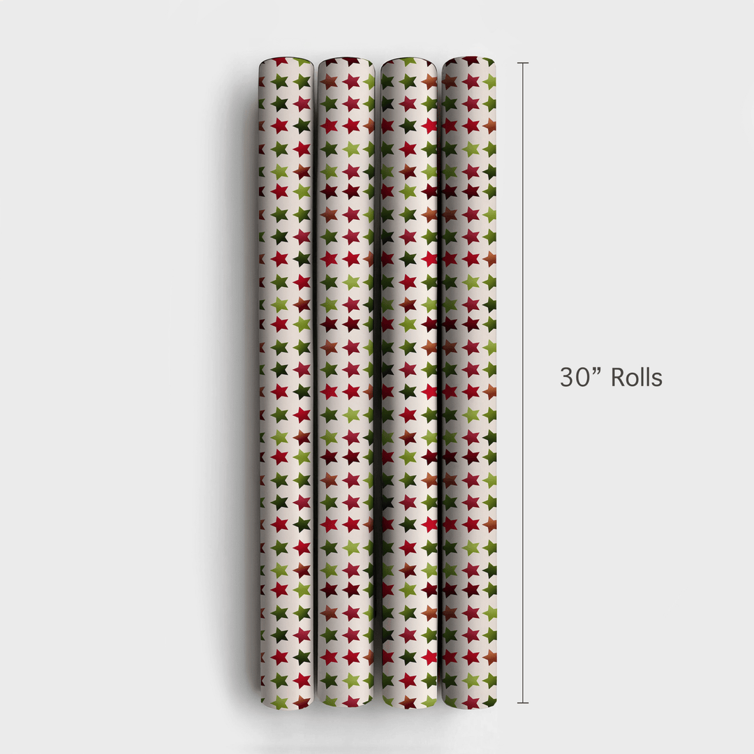 Retro Christmas Stars - Wrapping Paper - Aspen & Arlo