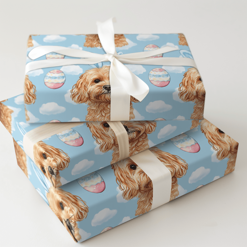 Easter Eggs with the Goldendoodle - Wrapping Paper - Aspen & Arlo