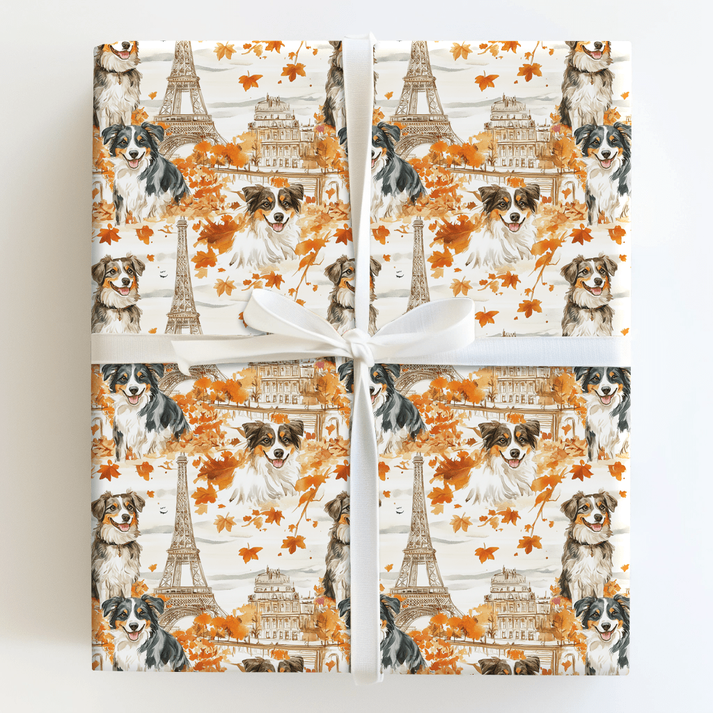 Paris with the Australian Shepherds - Wrapping Paper - Aspen & Arlo