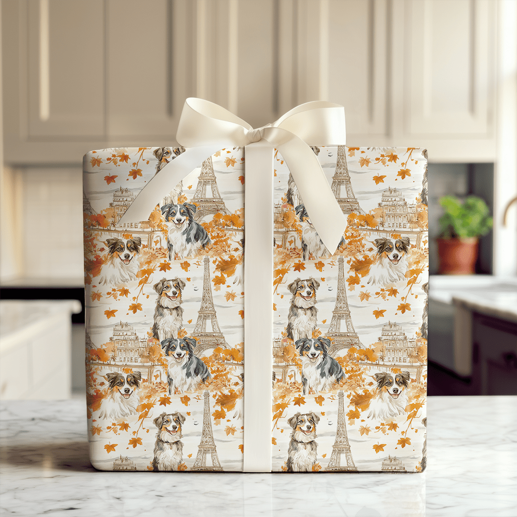 Paris with the Australian Shepherds - Wrapping Paper - Aspen & Arlo