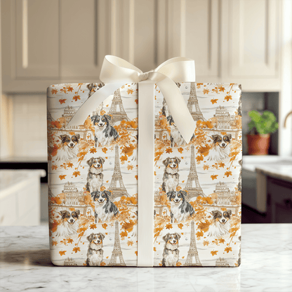 Paris with the Australian Shepherds - Wrapping Paper - Aspen & Arlo