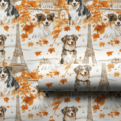 Paris with the Australian Shepherds - Wrapping Paper - Aspen & Arlo