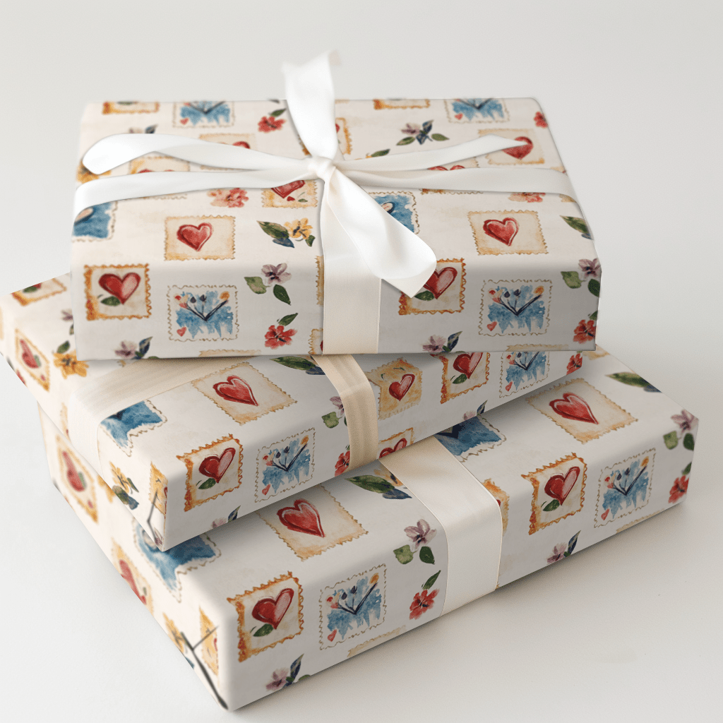 Love Stamps - Wrapping Paper - Aspen & Arlo