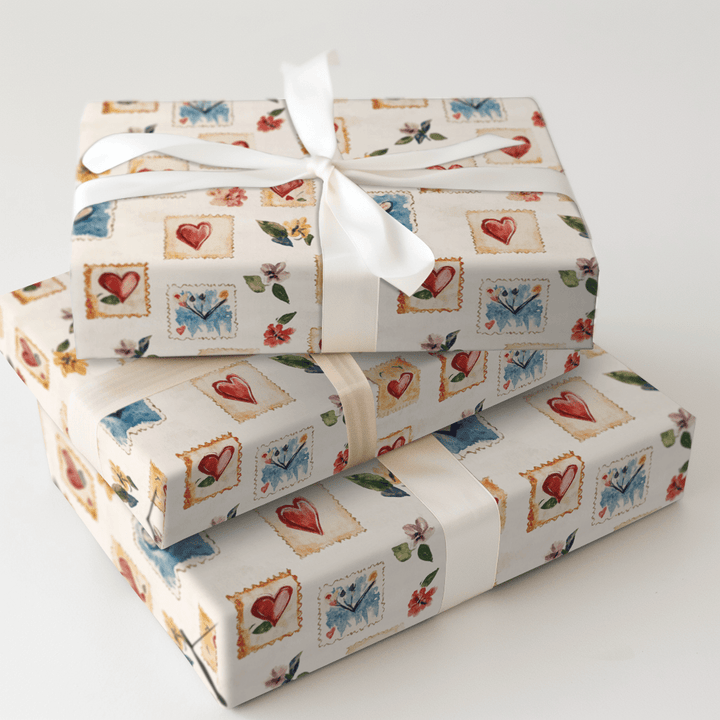 Love Stamps - Wrapping Paper - Aspen & Arlo