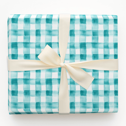 Teal Check - Wrapping Paper - Aspen & Arlo