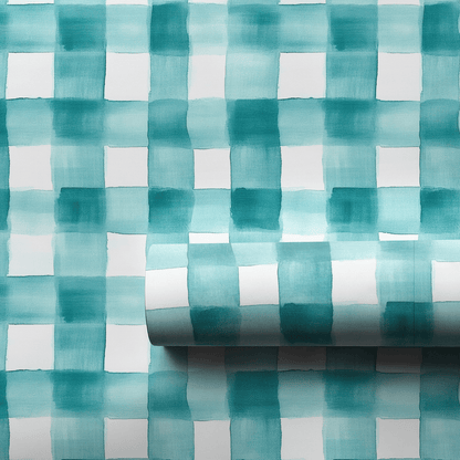 Teal Check - Wrapping Paper - Aspen & Arlo