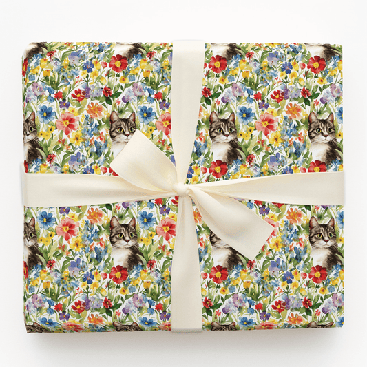 Garden Day with the Domestic Shorthair - Wrapping Paper - Aspen & Arlo