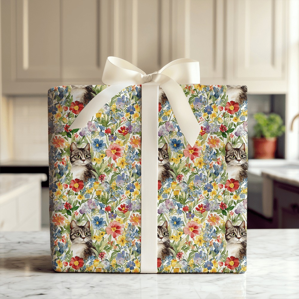 Garden Day with the Domestic Shorthair - Wrapping Paper - Aspen & Arlo