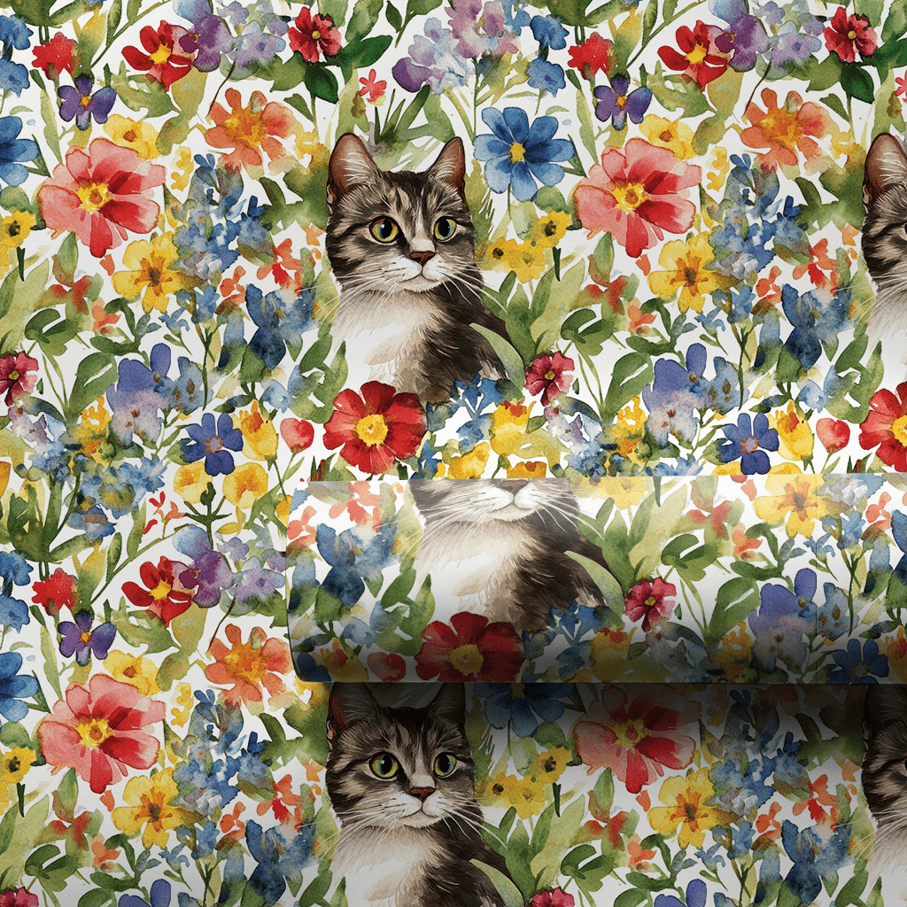 Garden Day with the Domestic Shorthair - Wrapping Paper - Aspen & Arlo