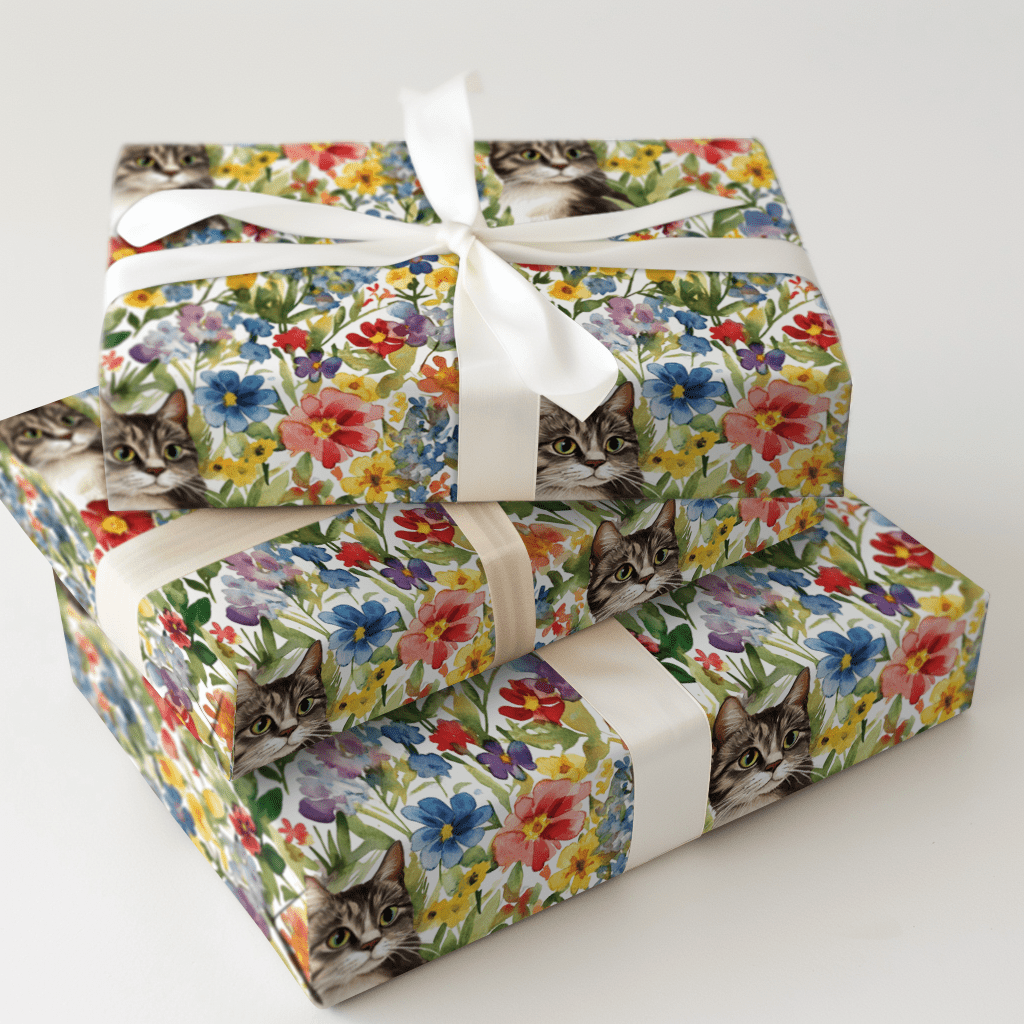 Garden Day with the Domestic Shorthair - Wrapping Paper - Aspen & Arlo