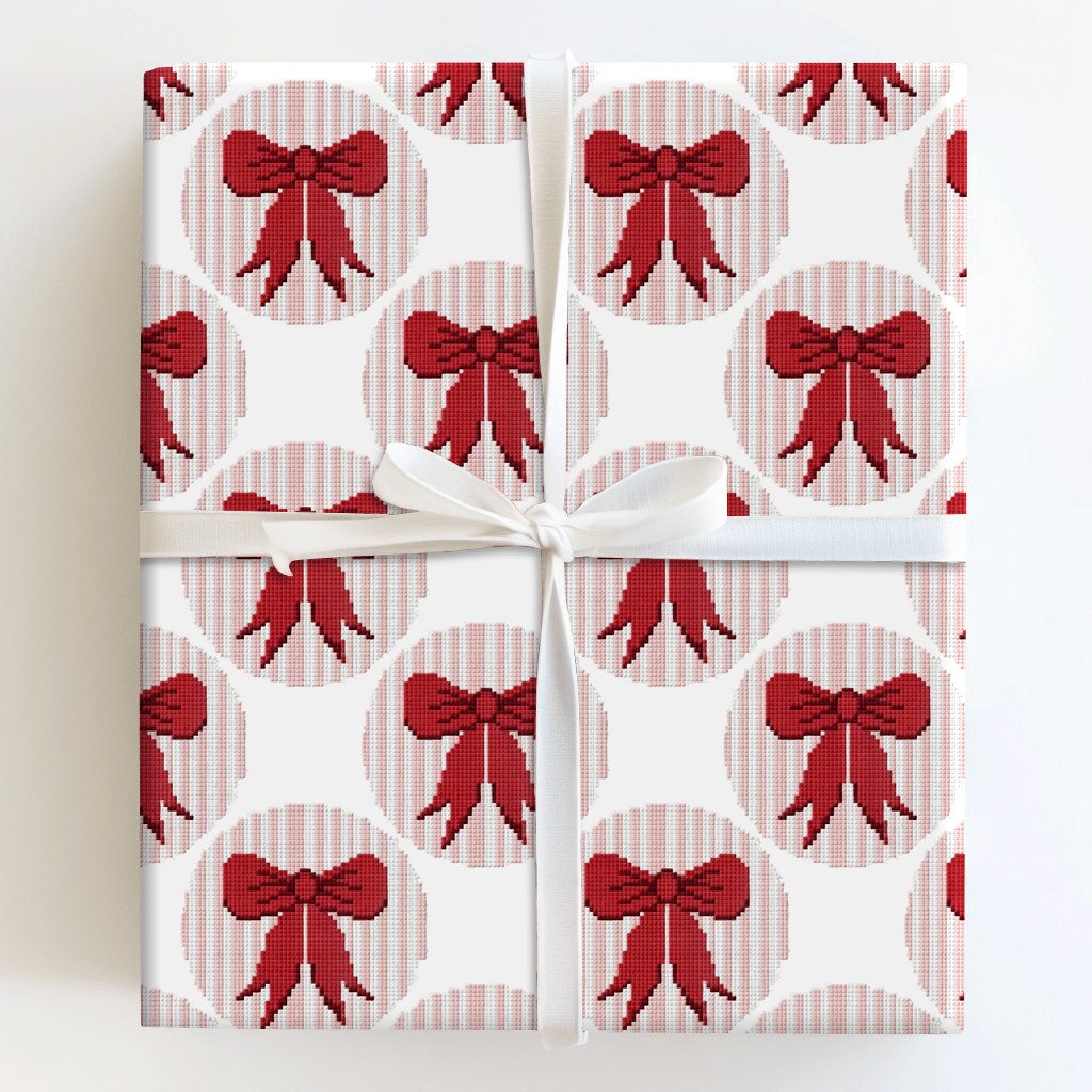 Needlepoint Bow - Wrapping Paper - Aspen & Arlo