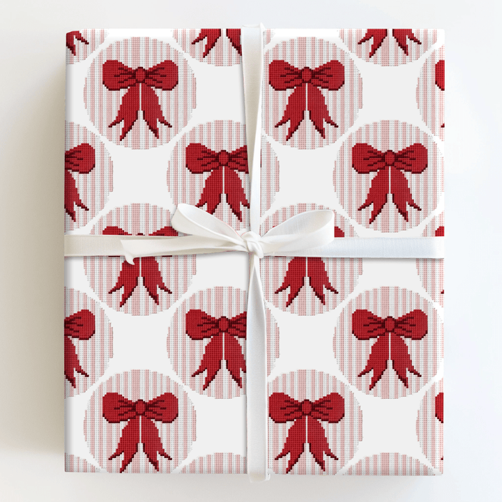 Needlepoint Bow - Wrapping Paper - Aspen & Arlo