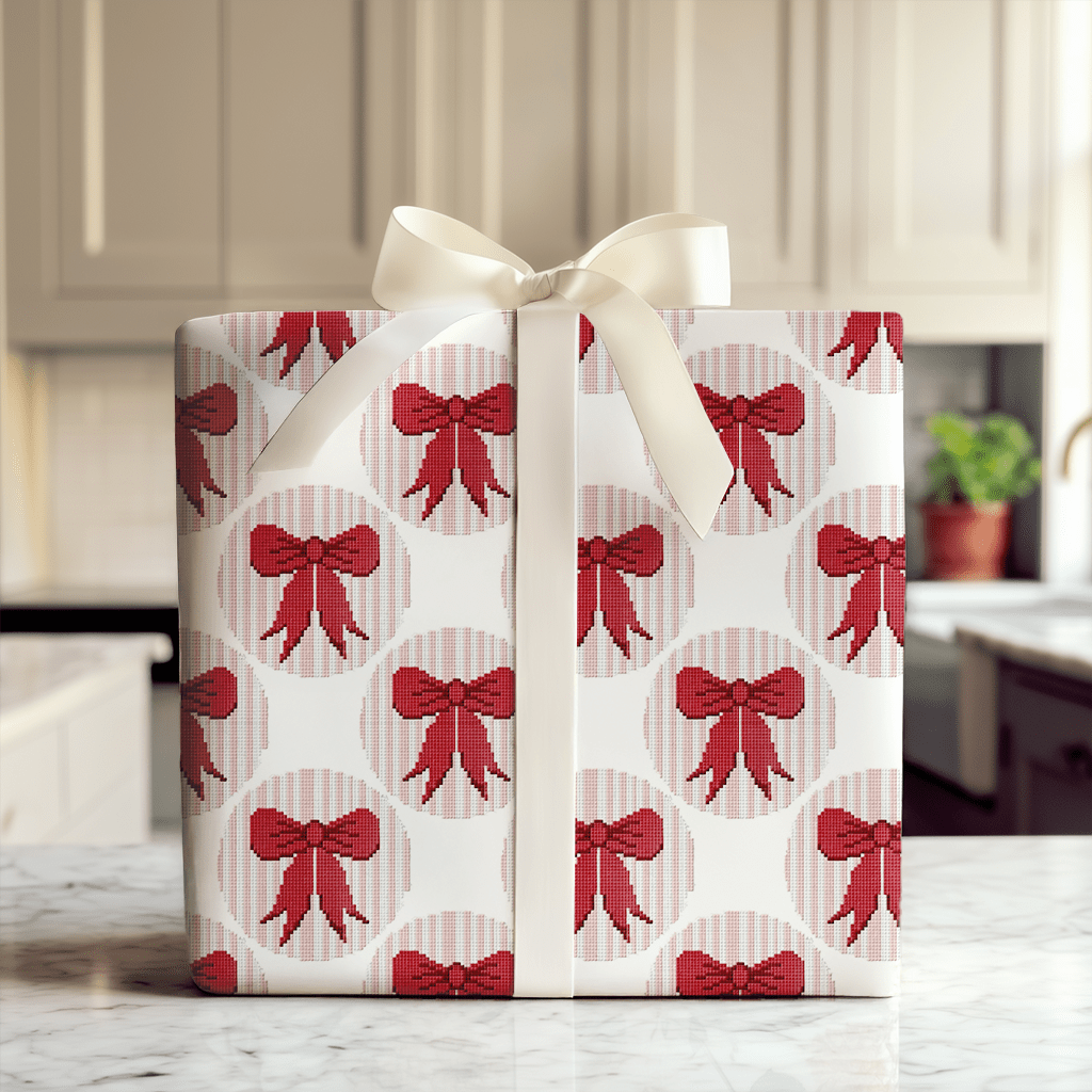 Needlepoint Bow - Wrapping Paper - Aspen & Arlo