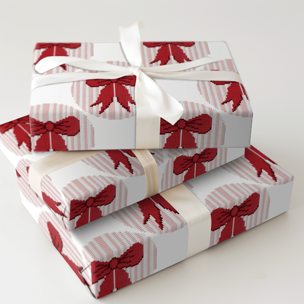 Needlepoint Bow - Wrapping Paper - Aspen & Arlo