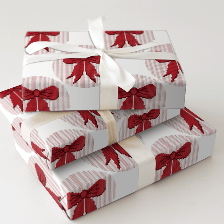 Needlepoint Bow - Wrapping Paper - Aspen & Arlo
